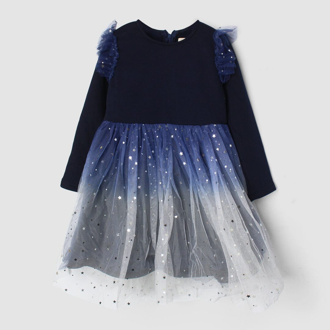 Admire Blue Themed Girls Frock Frock Iluvlittlepeople 4-5 Years Blue Winter