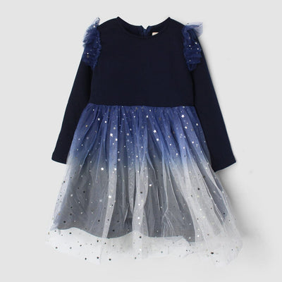 Admire Blue Themed Girls Frock Frock Iluvlittlepeople 4-5 Years Blue Winter