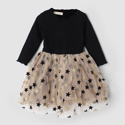 Inspire Black Themed Girls Frock Frock Iluvlittlepeople 2-3 Years Black Winter