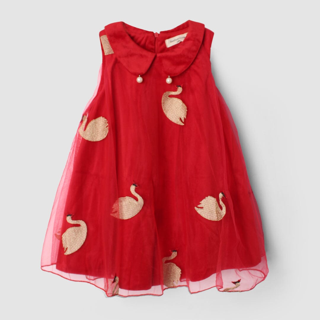 Desire Redish Themed Girls Frock Frock Iluvlittlepeople 18-24 Months Red Winter