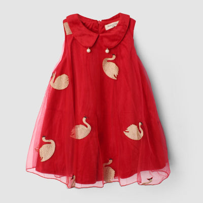Desire Redish Themed Girls Frock Frock Iluvlittlepeople 18-24 Months Red Winter