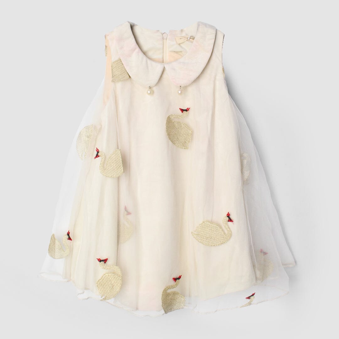 Sweet Off White Themed Girls Frock Frock Iluvlittlepeople 18-24 Months Off White Winter