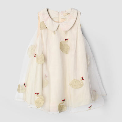 Sweet Off White Themed Girls Frock Frock Iluvlittlepeople 18-24 Months Off White Winter