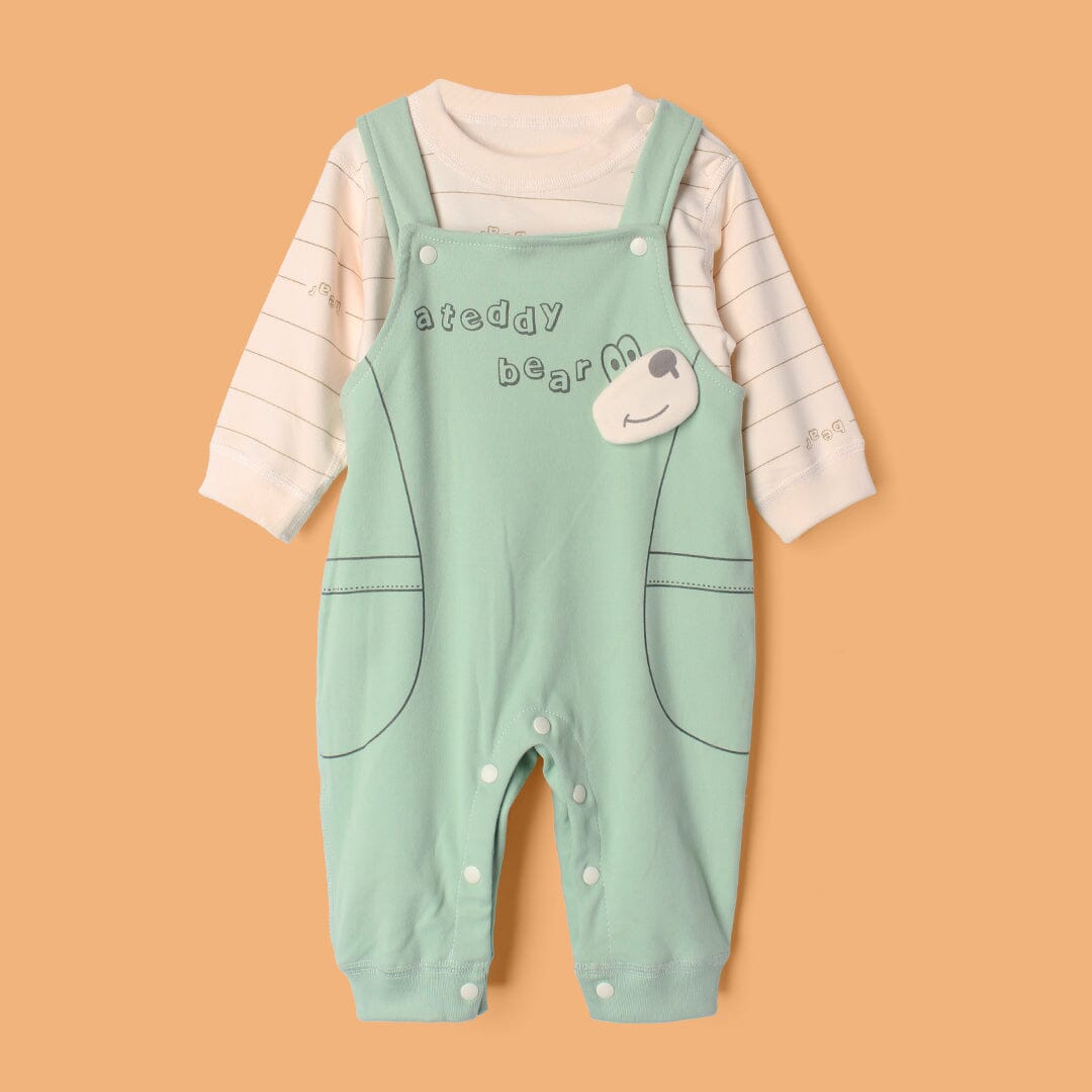 Modern Green Winter 2Pc Kids Romper Set Romper Set Iluvlittlepeople 3-6 Months Green Winter