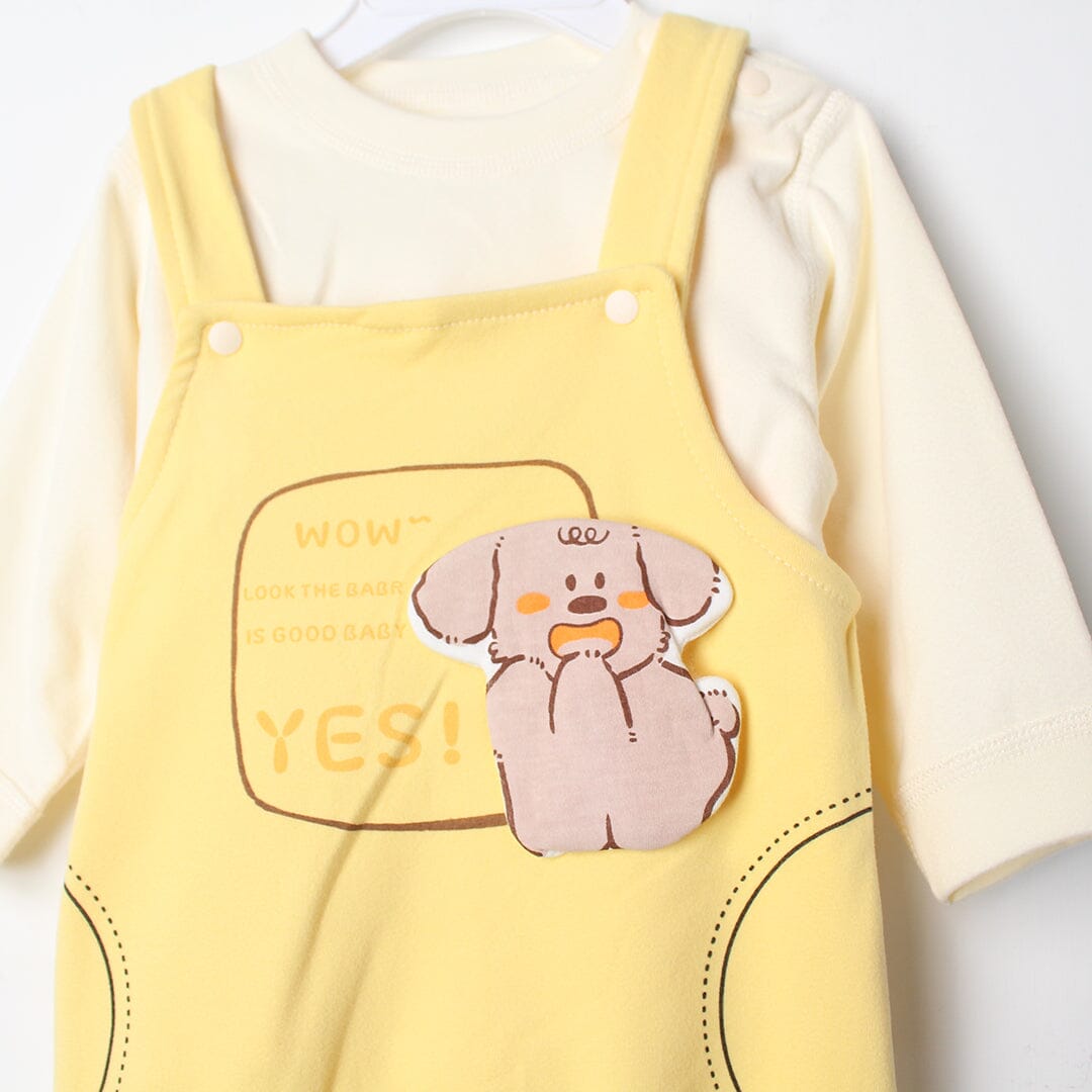 Stylish Yellow Winter 2Pc Kids Romper Set Romper Set Iluvlittlepeople 