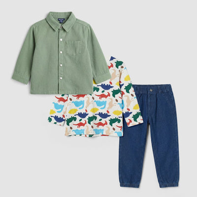 Dashing 3Pc Multi Themed Set For Boys 3Pc Boys Iluvlittlepeople 3-6 Months Winter Multi