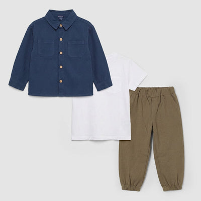 Stylish 3Pc Blue Themed Set For Boys 3Pc Boys Iluvlittlepeople 3-6 Months Winter Blue