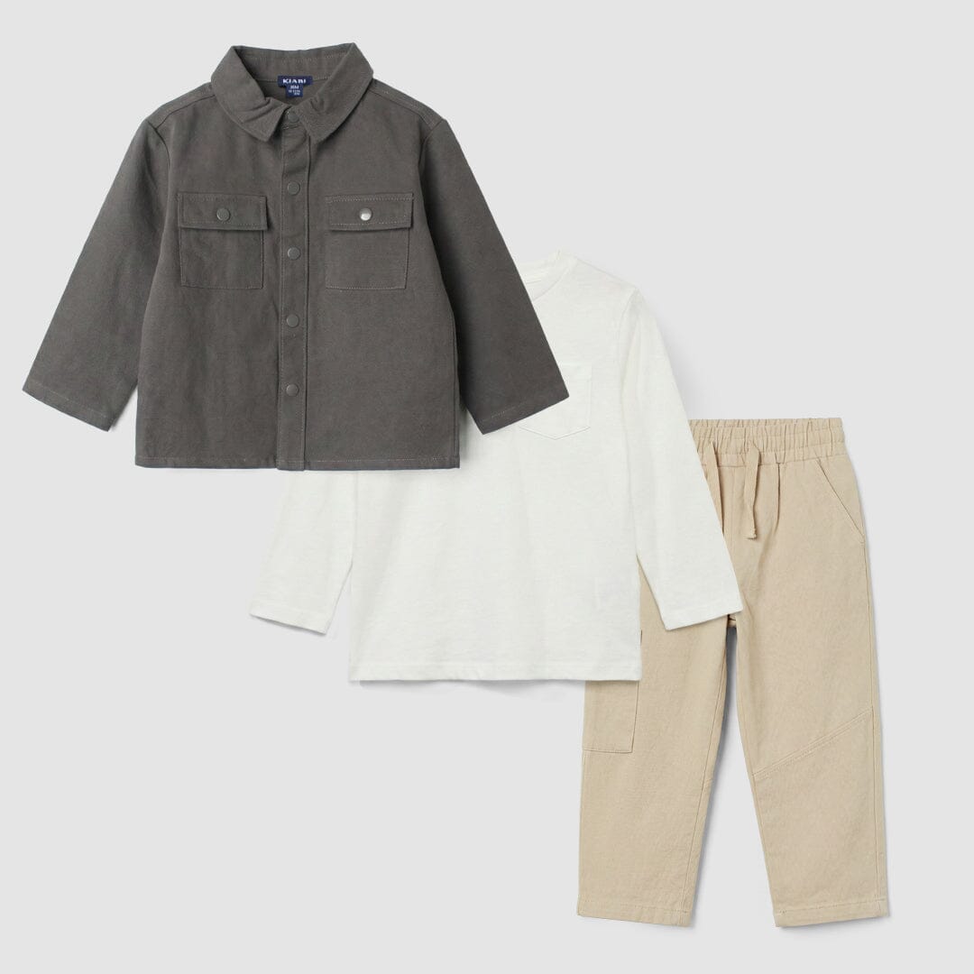 Desire 3Pc Grey Themed Set For Boys 3Pc Boys Iluvlittlepeople 3-6 Months Winter Grey