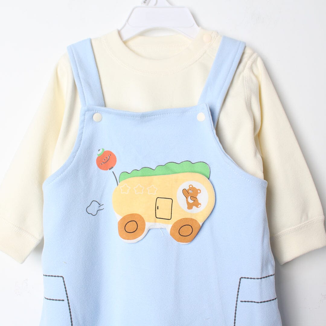 Saxe Blue Winter 2Pc Kids Romper Set Romper Set Iluvlittlepeople 