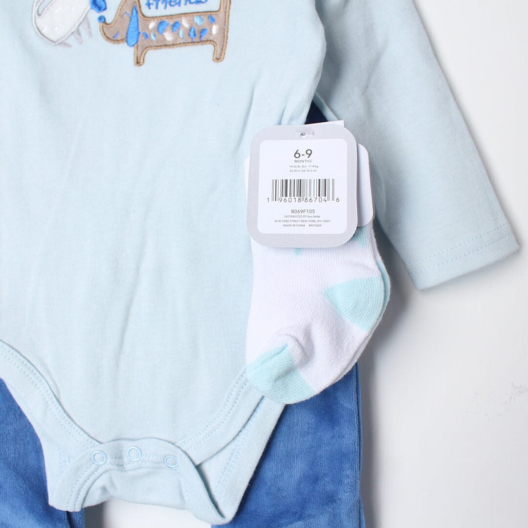 Saxe Blue Winter 2Pc Kids Romper Set Romper Set Iluvlittlepeople 