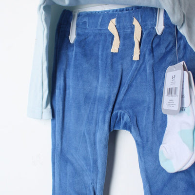 Saxe Blue Winter 2Pc Kids Romper Set Romper Set Iluvlittlepeople 