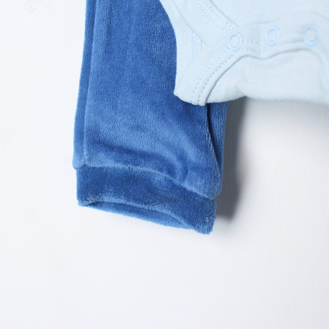 Saxe Blue Winter 2Pc Kids Romper Set Romper Set Iluvlittlepeople 