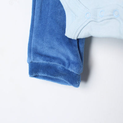 Saxe Blue Winter 2Pc Kids Romper Set Romper Set Iluvlittlepeople 