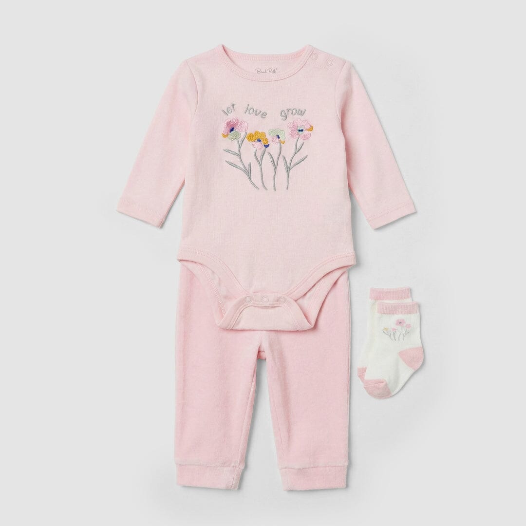 Modern Pink Winter Girls 2Pc Romper Set Romper Set Iluvlittlepeople 0-3 Months Pink Winter