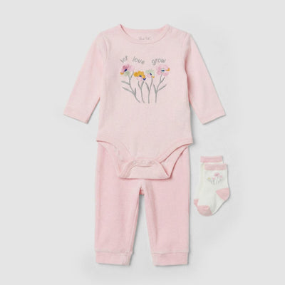 Modern Pink Winter Girls 2Pc Romper Set Romper Set Iluvlittlepeople 0-3 Months Pink Winter