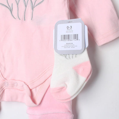 Modern Pink Winter Girls 2Pc Romper Set Romper Set Iluvlittlepeople 