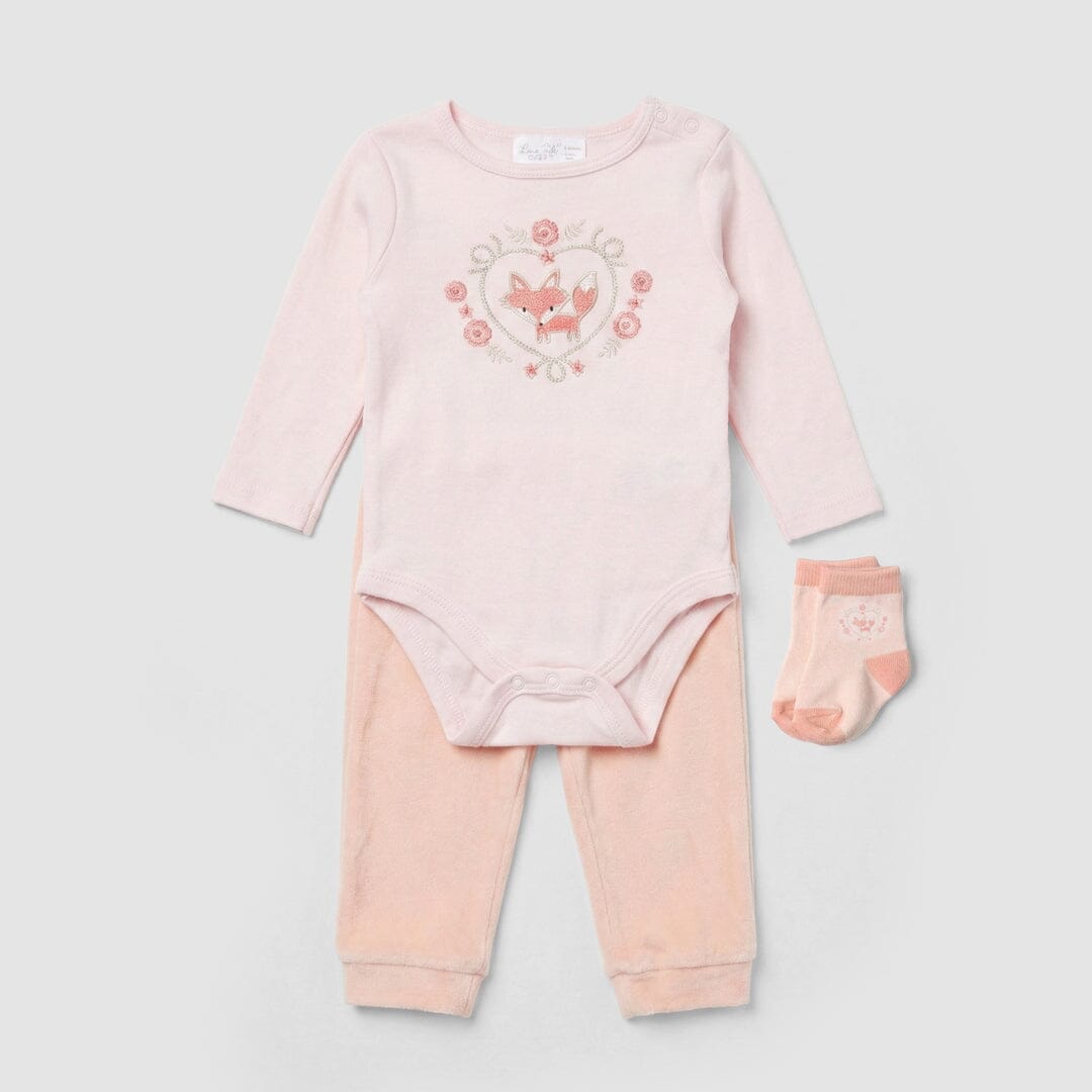 Elegant Pink Winter Girls 3Pc Romper Set Romper Set Iluvlittlepeople 0-3 Months Pink Winter