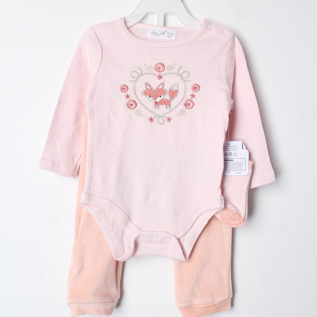 Elegant Pink Winter Girls 3Pc Romper Set Romper Set Iluvlittlepeople 