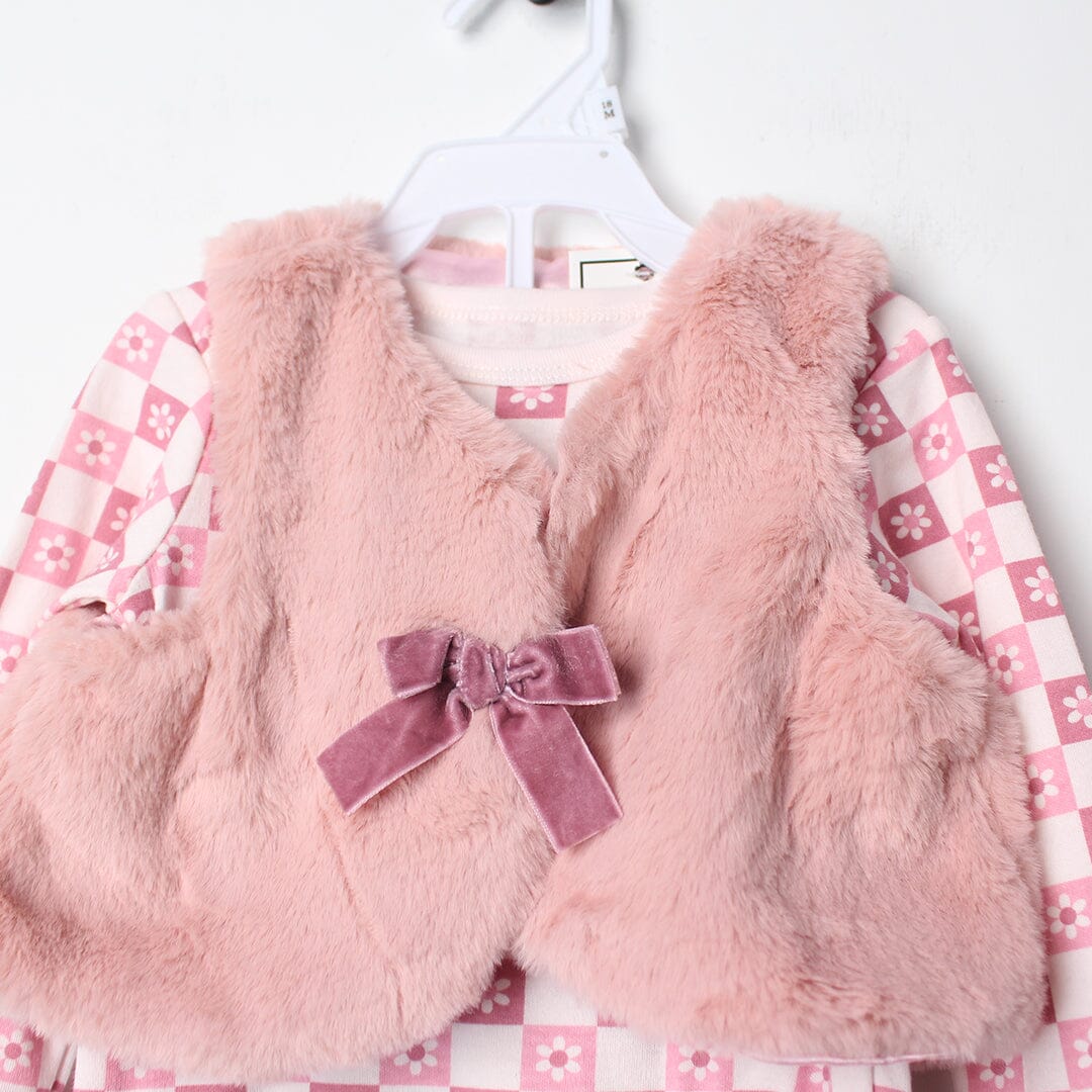 Elegant Pink Winter Girls 3Pc Romper Set Romper Set Iluvlittlepeople 