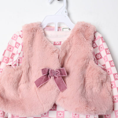 Elegant Pink Winter Girls 3Pc Romper Set Romper Set Iluvlittlepeople 