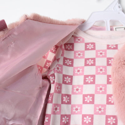 Elegant Pink Winter Girls 3Pc Romper Set Romper Set Iluvlittlepeople 