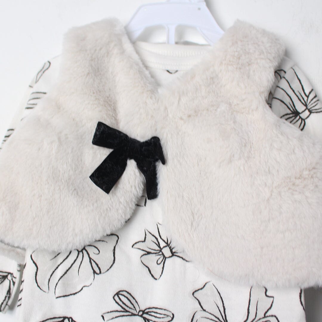 Modern Off White Winter Girls 3Pc Romper Set Romper Set Iluvlittlepeople 