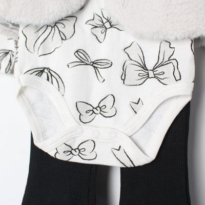 Modern Off White Winter Girls 3Pc Romper Set Romper Set Iluvlittlepeople 