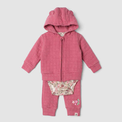 Elegant Pink Winter Girls 3Pc Romper Set Romper Set Iluvlittlepeople 0-3 Months Pink Winter