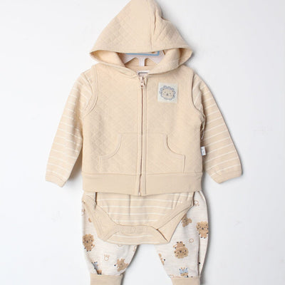 Urge Beige Winter 3Pc Kids Romper Set Romper Set Iluvlittlepeople 