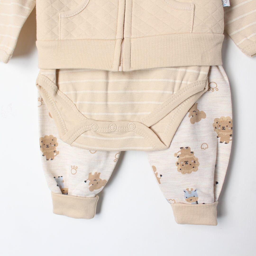 Urge Beige Winter 3Pc Kids Romper Set Romper Set Iluvlittlepeople 