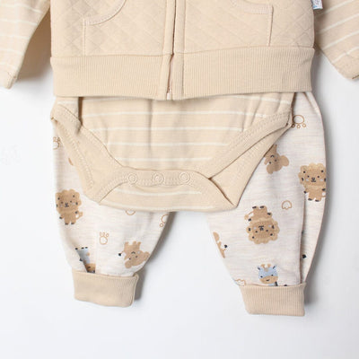 Urge Beige Winter 3Pc Kids Romper Set Romper Set Iluvlittlepeople 