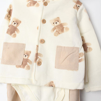 Stylish Off White Winter 3Pc Kids Romper Set Romper Set Iluvlittlepeople 