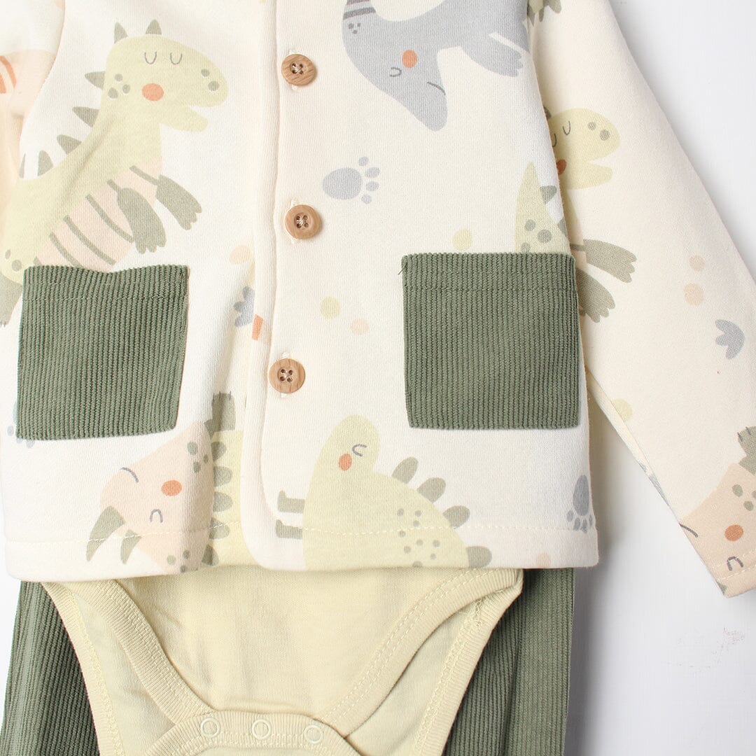 Stylish Off White Winter 3Pc Kids Romper Set Romper Set Iluvlittlepeople 