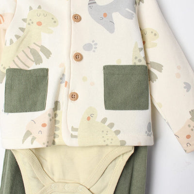 Stylish Off White Winter 3Pc Kids Romper Set Romper Set Iluvlittlepeople 