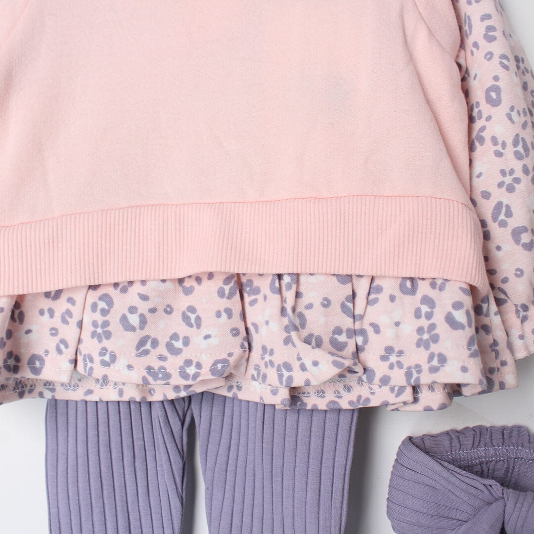 Stylish Pink Winter Girls 3Pc Romper Set Romper Set Iluvlittlepeople 