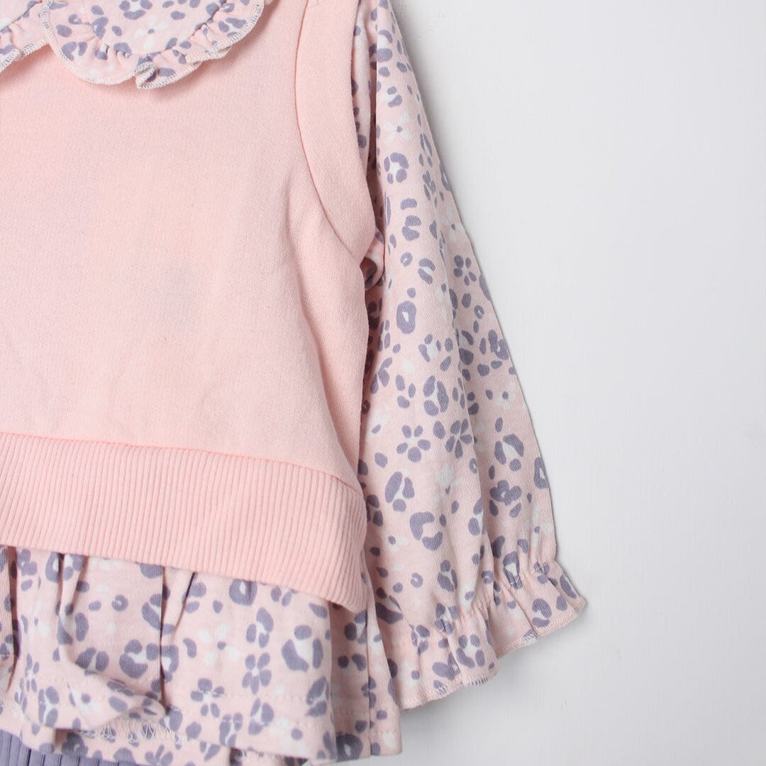 Stylish Pink Winter Girls 3Pc Romper Set Romper Set Iluvlittlepeople 