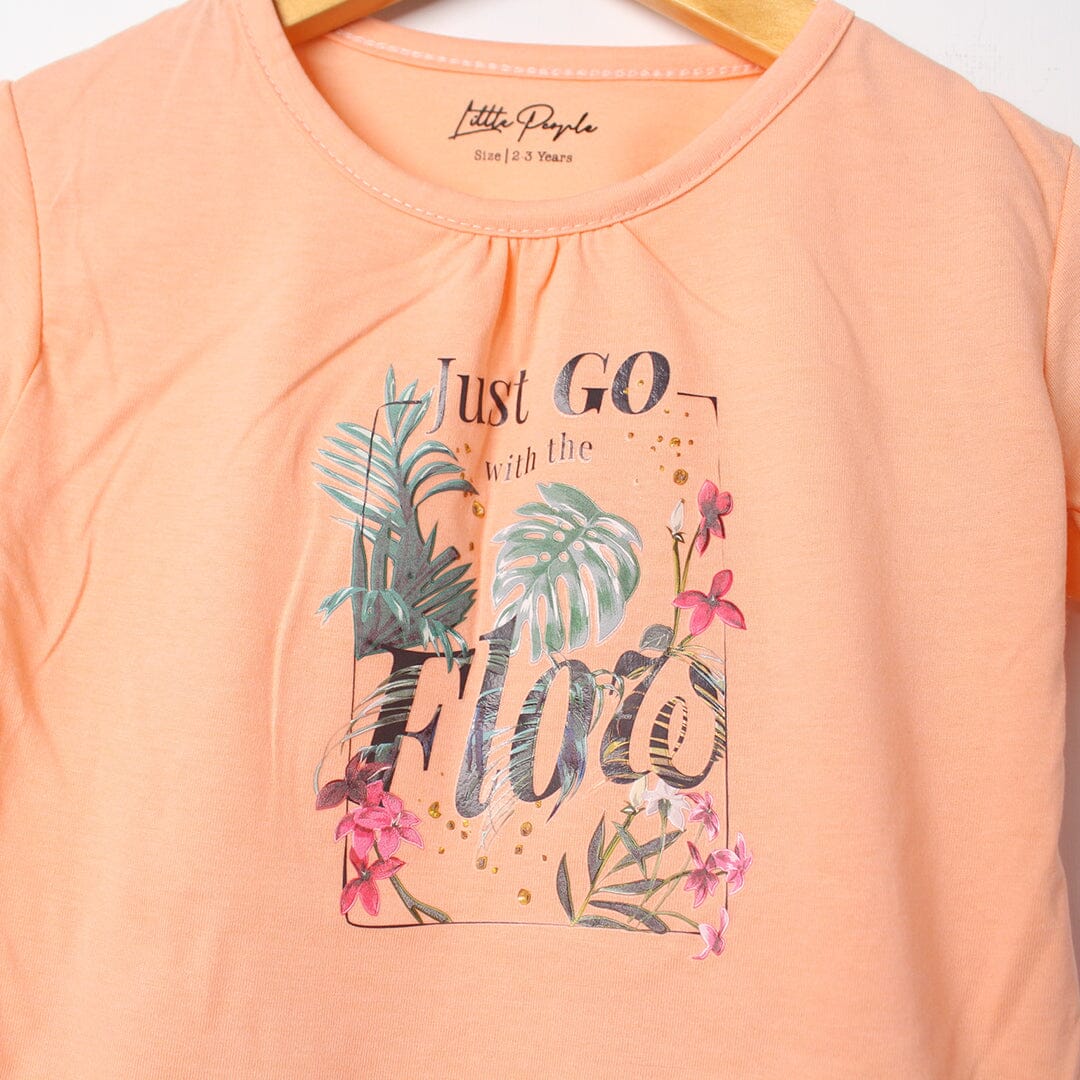 Sweet Peach Themed Girls T-Shirt T-Shirt Iluvlittlepeople 