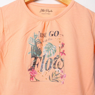 Sweet Peach Themed Girls T-Shirt T-Shirt Iluvlittlepeople 