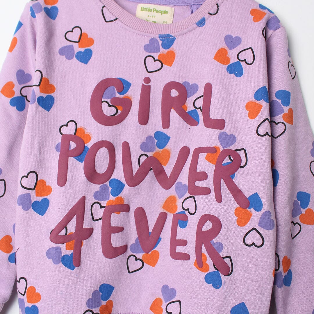 Inspire Purple Themed Girls Sweatshirt Sweatshirt Iluvlittlepeople 