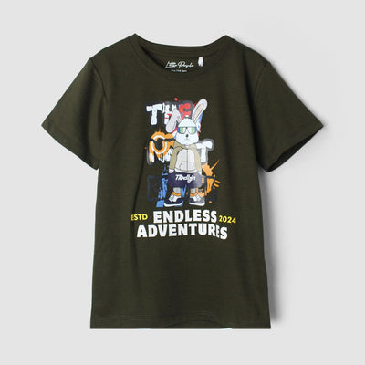 Modern Green Themed Boys T-Shirt T-Shirt Iluvlittlepeople 3-4Years Green Summer