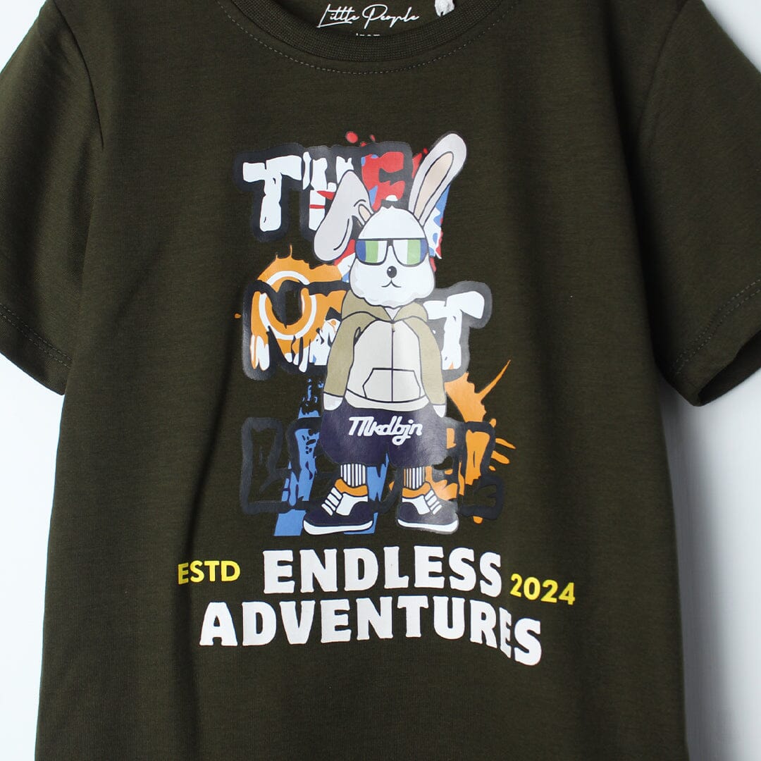 Modern Green Themed Boys T-Shirt T-Shirt Iluvlittlepeople 