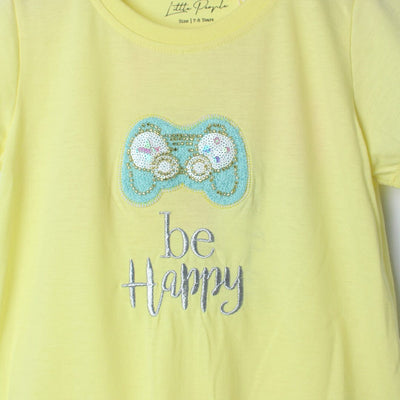 Futuristic Yellow Themed Girls T-Shirt T-Shirt Iluvlittlepeople 