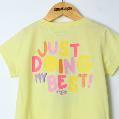 Futuristic Yellow Themed Girls T-Shirt T-Shirt Iluvlittlepeople 