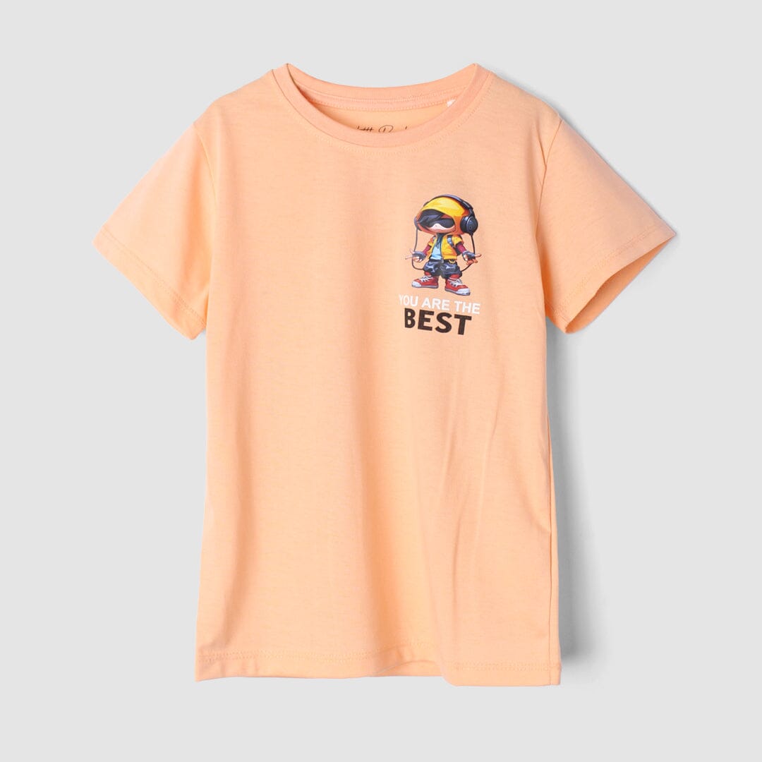 Amaze Peach Themed Boys T-Shirt T-Shirt Iluvlittlepeople 7-8 Years Peach Summer