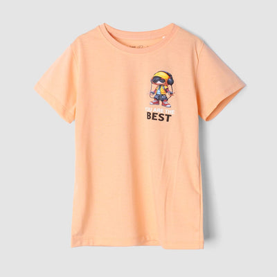 Amaze Peach Themed Boys T-Shirt T-Shirt Iluvlittlepeople 7-8 Years Peach Summer