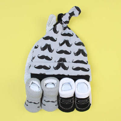 Modern Little People Gears - Caps & Socks Set Caps Iluvlittlepeople 0-9 Months Modern Black & Grey