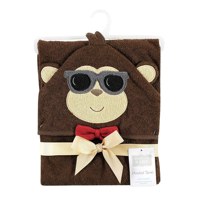 Little Baby Boy Face Hooded Towel Dapper Monkey Towels Iluvlittlepeople 0-12 Months Brown Cotton Terry