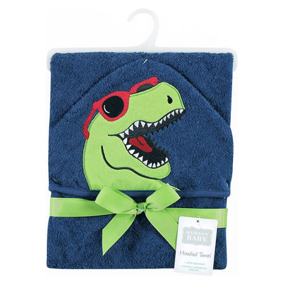 Little Baby Boy Face Hooded Towel Cool Dino Towels Iluvlittlepeople 0-24 Month Blue Cotton