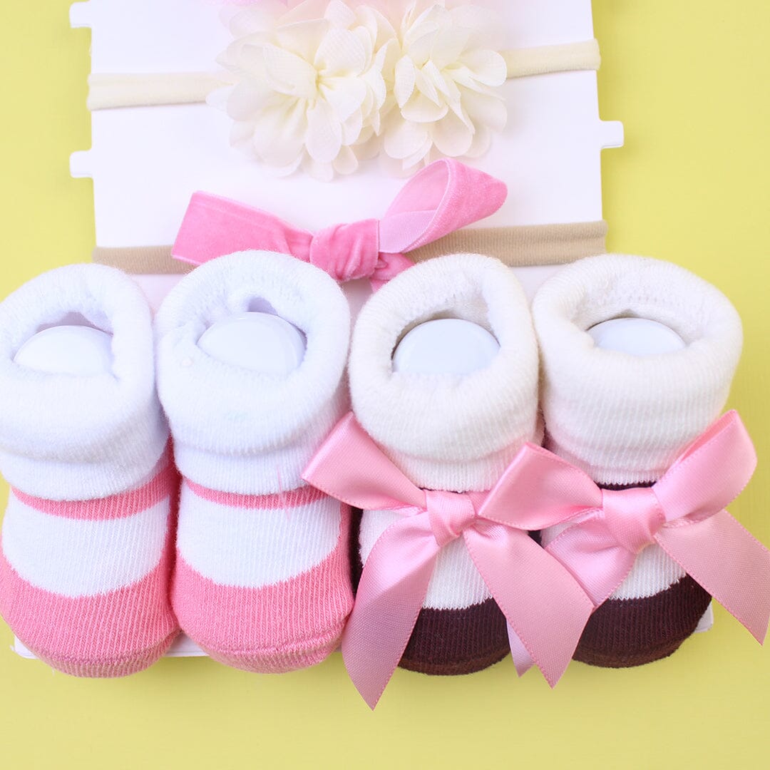 Attractive 5Pcs Headband & Socks Set - Little People Gears Socks Set Iluvlittlepeople 