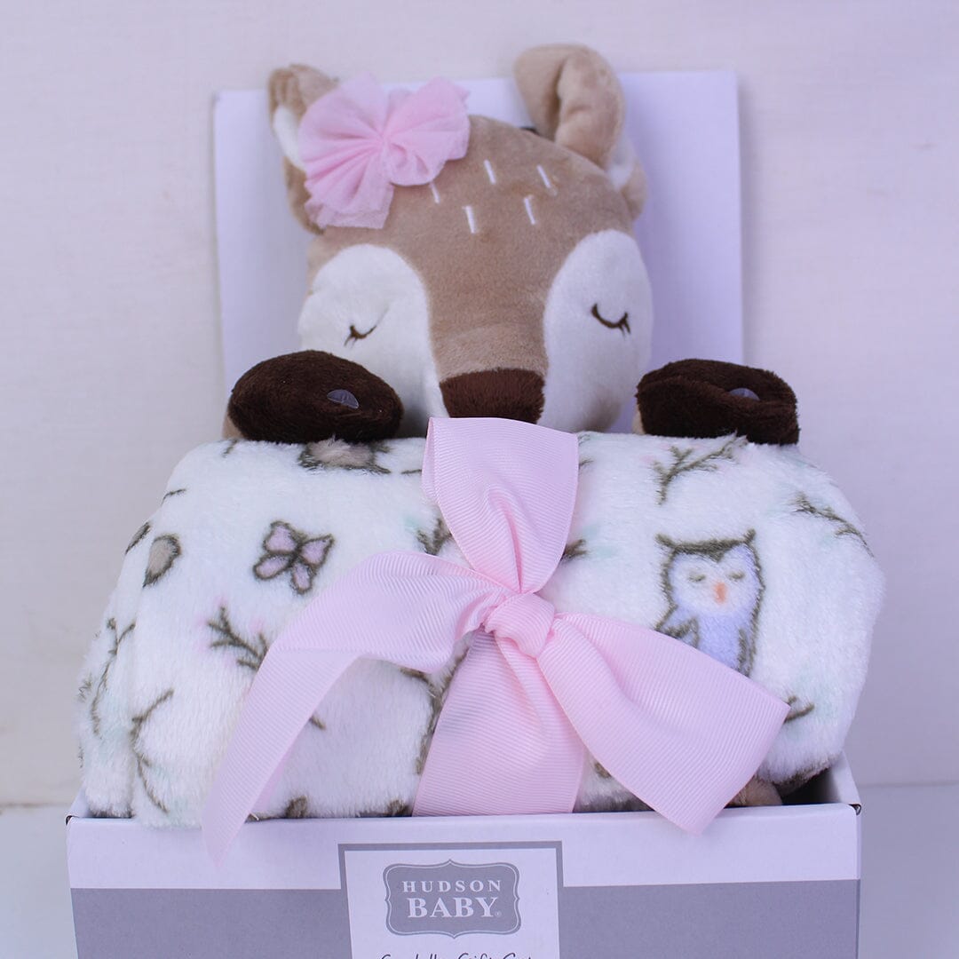 Cozy Lady Deer Themed Baby Blanket With Soft Toy Blankets Iluvlittlepeople 